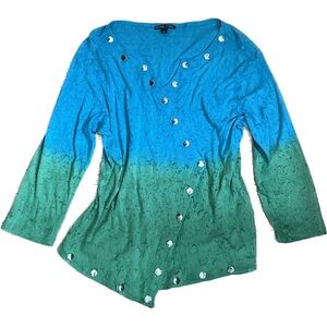 Y2K Boho Chic Boutique Brand Dip Dye Tack Head Studded Shirt